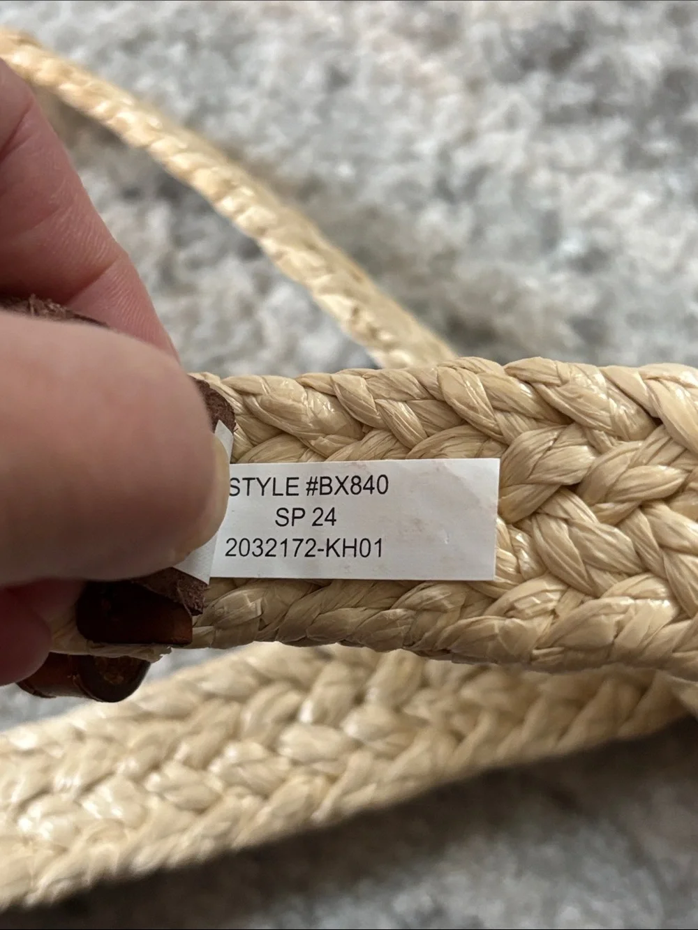 J.Crew Braided Straw Belt with Brown Leather Accent - Picture 4 of 4